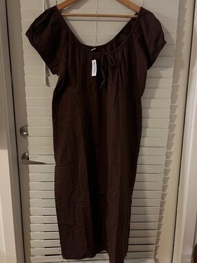 Old Navy Brown Maxi Dress XL Sleeveless Flowy NWT